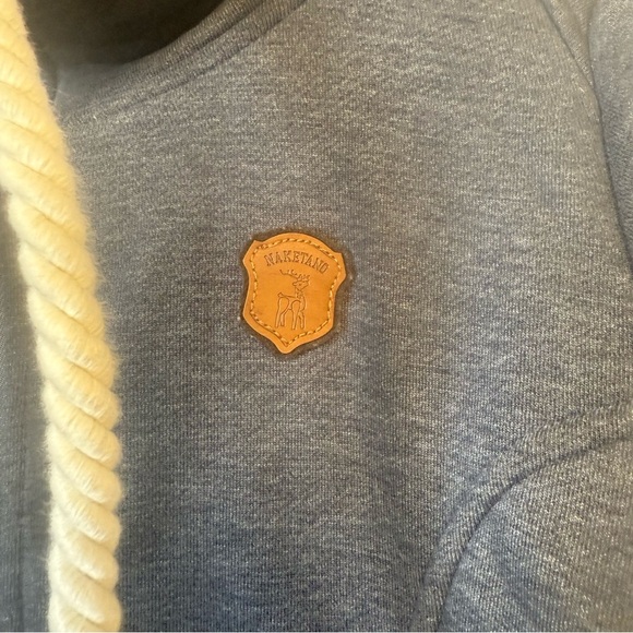 Naketano Grey Extra Long Tunic Length Hoodie Sweatshirt Size Medium - Picture 3 of 11